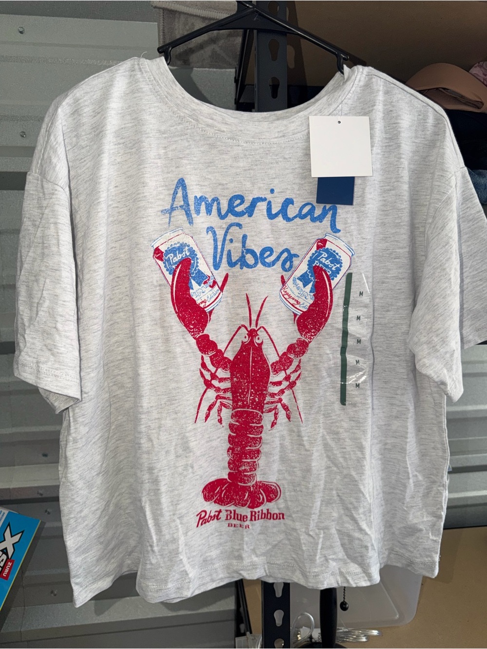 Target Light Gray Short-Sleeve Tee with Red Lobster and Blue Text